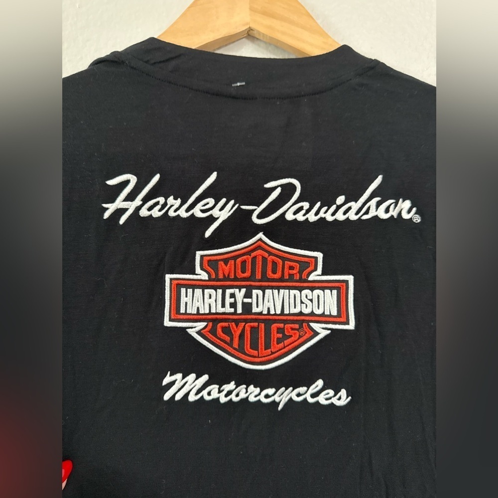 Harley Davidson Women's Iconic Laced Front Henley - Picture 4 of 8